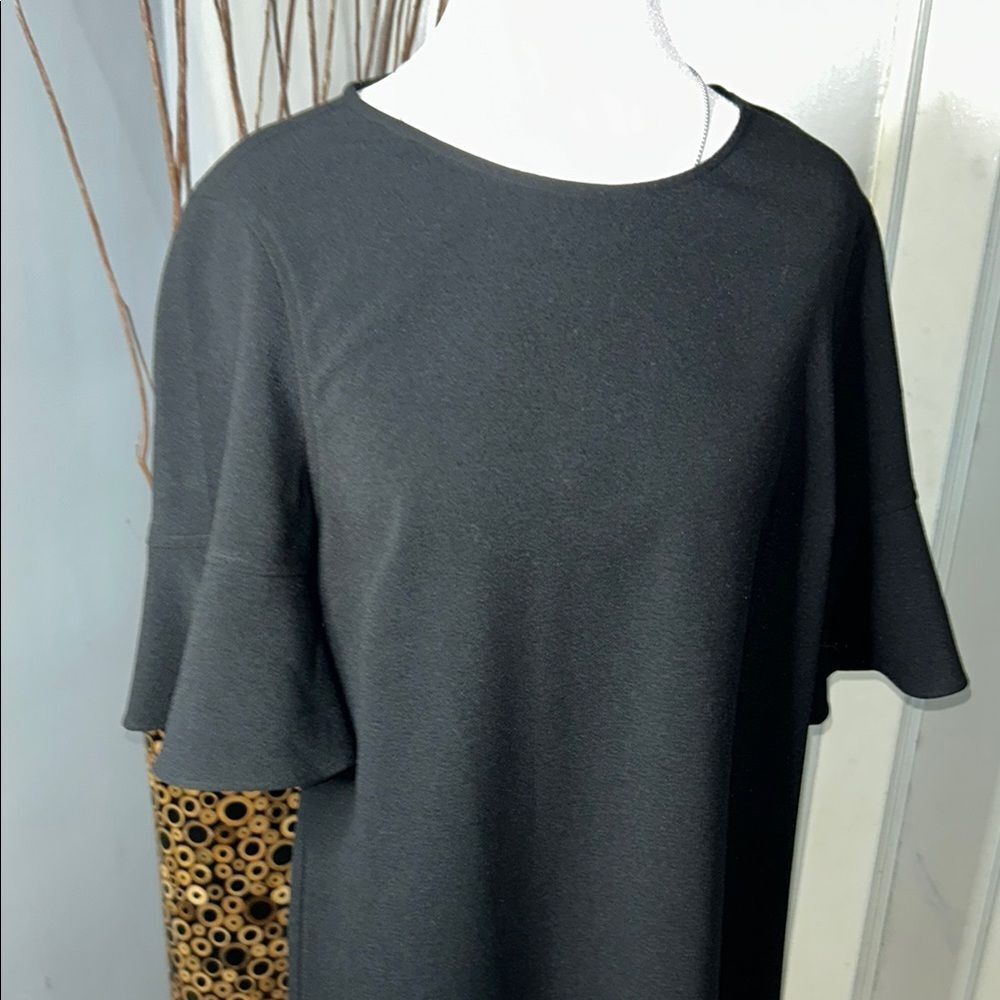 Madewell Black A-line Mini Dress with Bell Sleeves - Picture 2 of 12